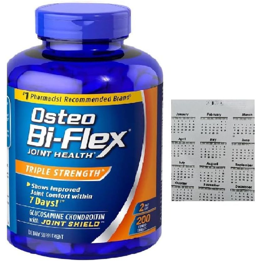 Triple Strength with Glucosmine Chondroitin, 200 Tablet + Exclusive Calender Sticker (Bundle)