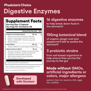 Physician'S CHOICE Digestive Enzymes - Probiotics for Digestive Health & Gut Health - 60 Count