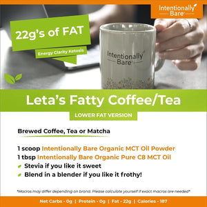 Intentionally Bare Organic MCT Oil Powder - 70% C8 & 30% C10 - Unflavored