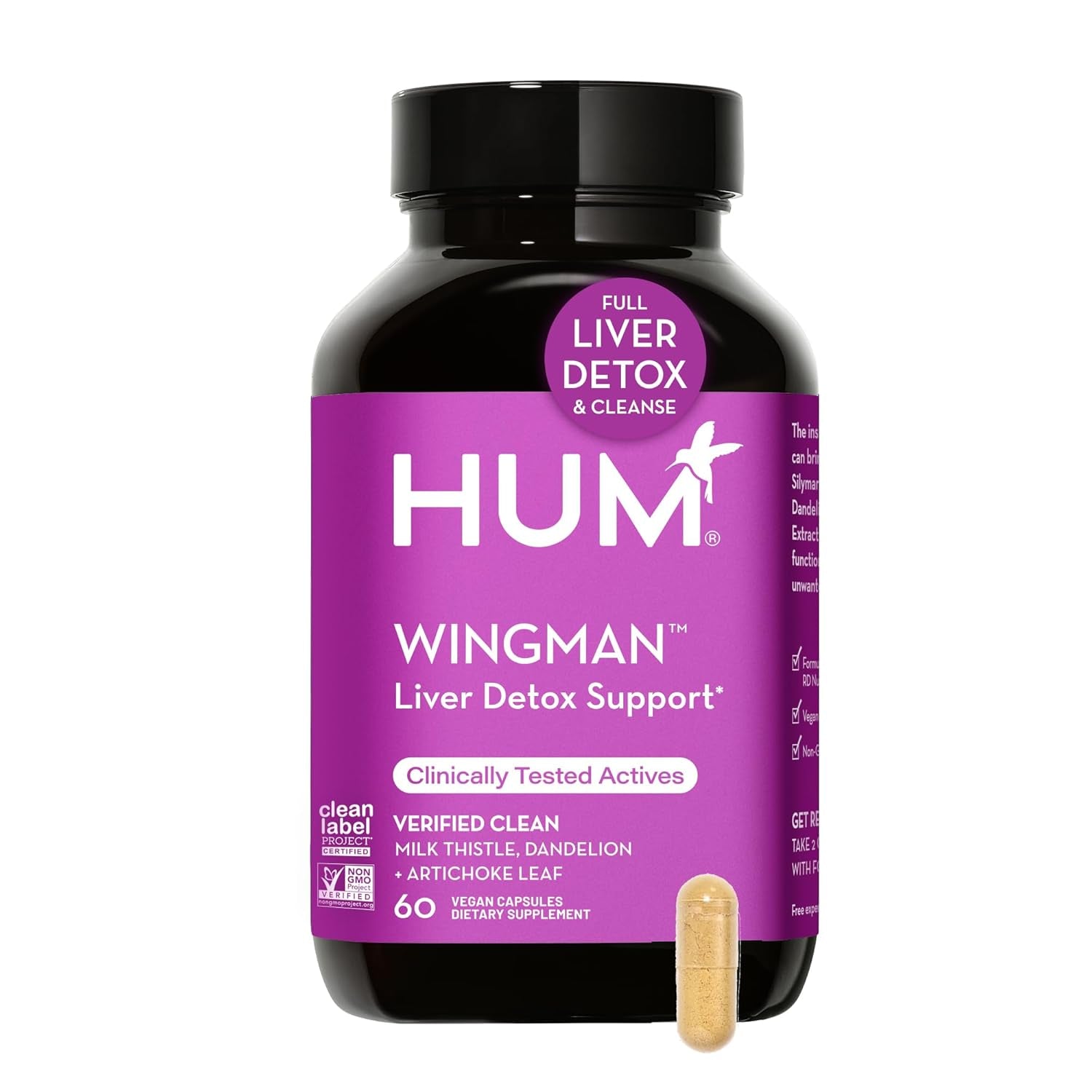 HUM Wing Man - Liver Detox and Liver Support Supplement - Helps Flush Liver of Toxins (60-Count)