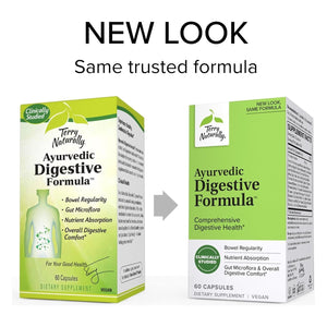 Terry Naturally Ayurvedic Digestive Formula - Support Gut Health & Gut Microflora - 60 Capsules