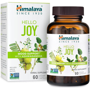 Himalaya Hello Joy Herbal Supplement, Supports Motivation, Stress Relief, Balanced Cortisol 60 Capsules