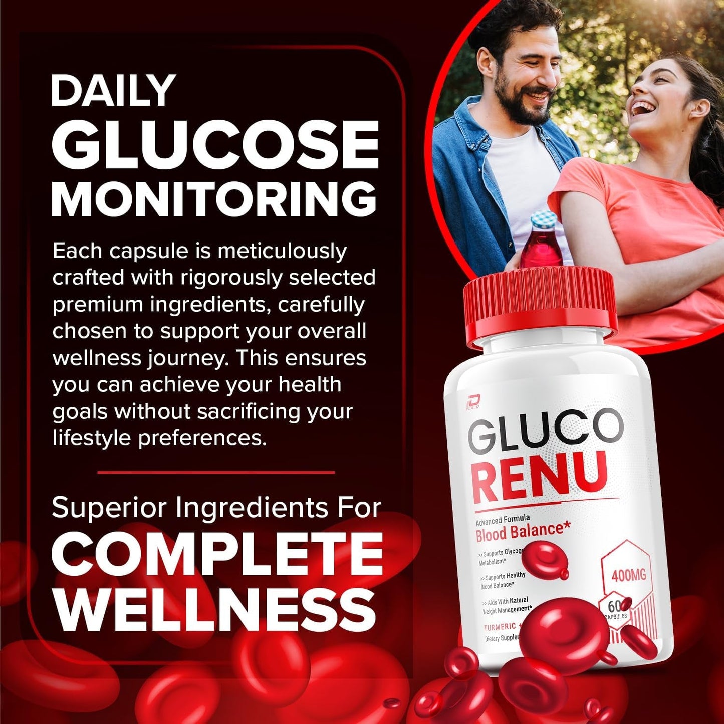 Advanced Gluco Renu Capsules, All Natural Formula to Maintain Healthy Levels (60 Capsules)