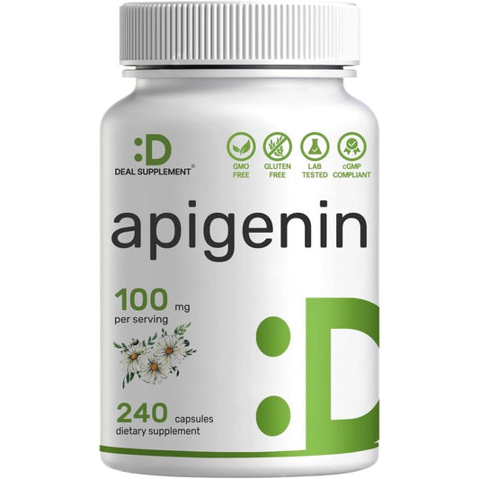 Apigenin, 100Mg per Serving, 240 Capsules – Sleep & Relaxation Supplement – Non-Gmo