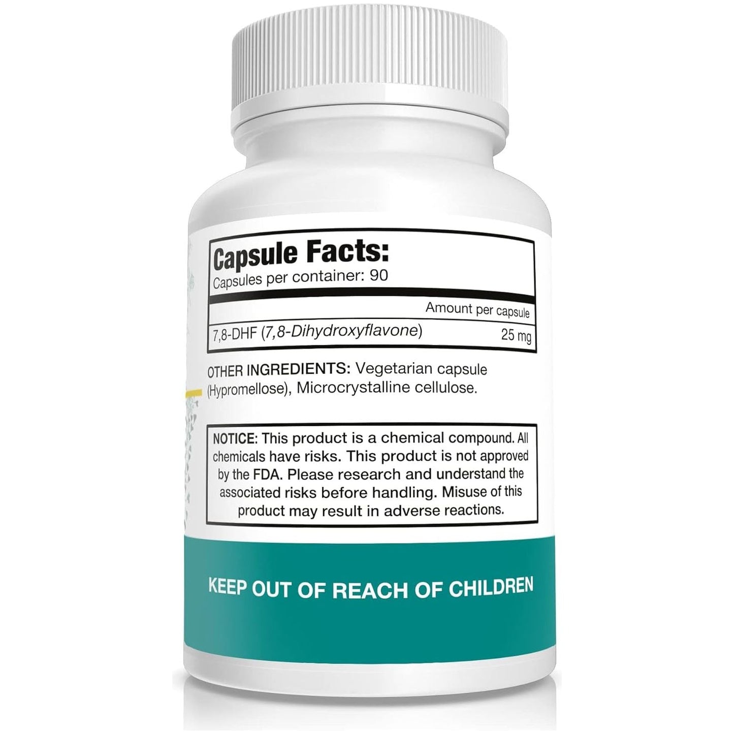 7,8-DHF (7,8-Dihydroxyflavone) Capsules | 25 Mg | 90 Vegetarian Capsules