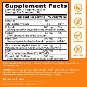 Doctor'S Best Vegan Glucosamine Chondroitin MSM, Joint Health, Hair, Skin & Nails, Capsule,120 Count
