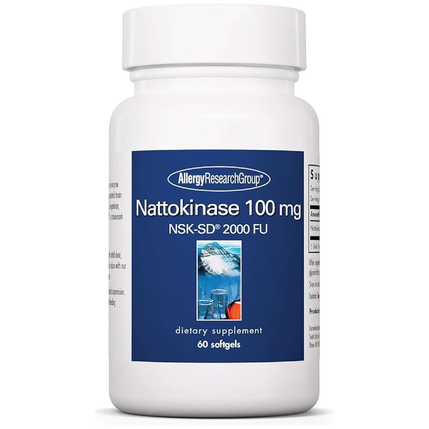 Allergy Research Group - Nattokinase Supplement NSK-SD 2000 FU, 100Mg - Cardiovascular/Circulatory Health - 60 Softgels
