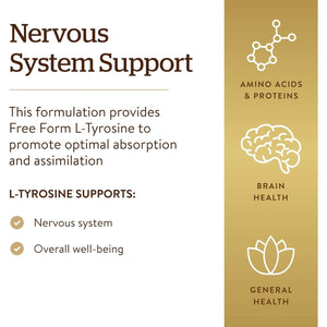 Solgar L-Tyrosine 500 Mg - Brain & Nervous System Support - 100 Servings