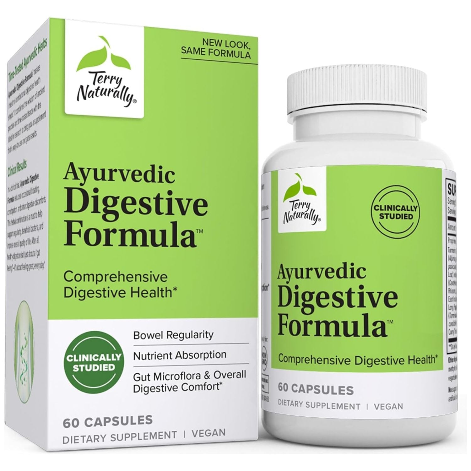 Terry Naturally Ayurvedic Digestive Formula - Support Gut Health & Gut Microflora - 60 Capsules