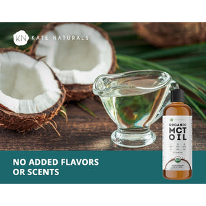 Kate Naturals MCT Oil for Coffee. Pure Coconut MCT C8 and C10 Oil (8Oz, Organic, Unflavored)