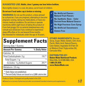 Nature Made Melatonin 2.5 Mg Gummies 130 Day Supply