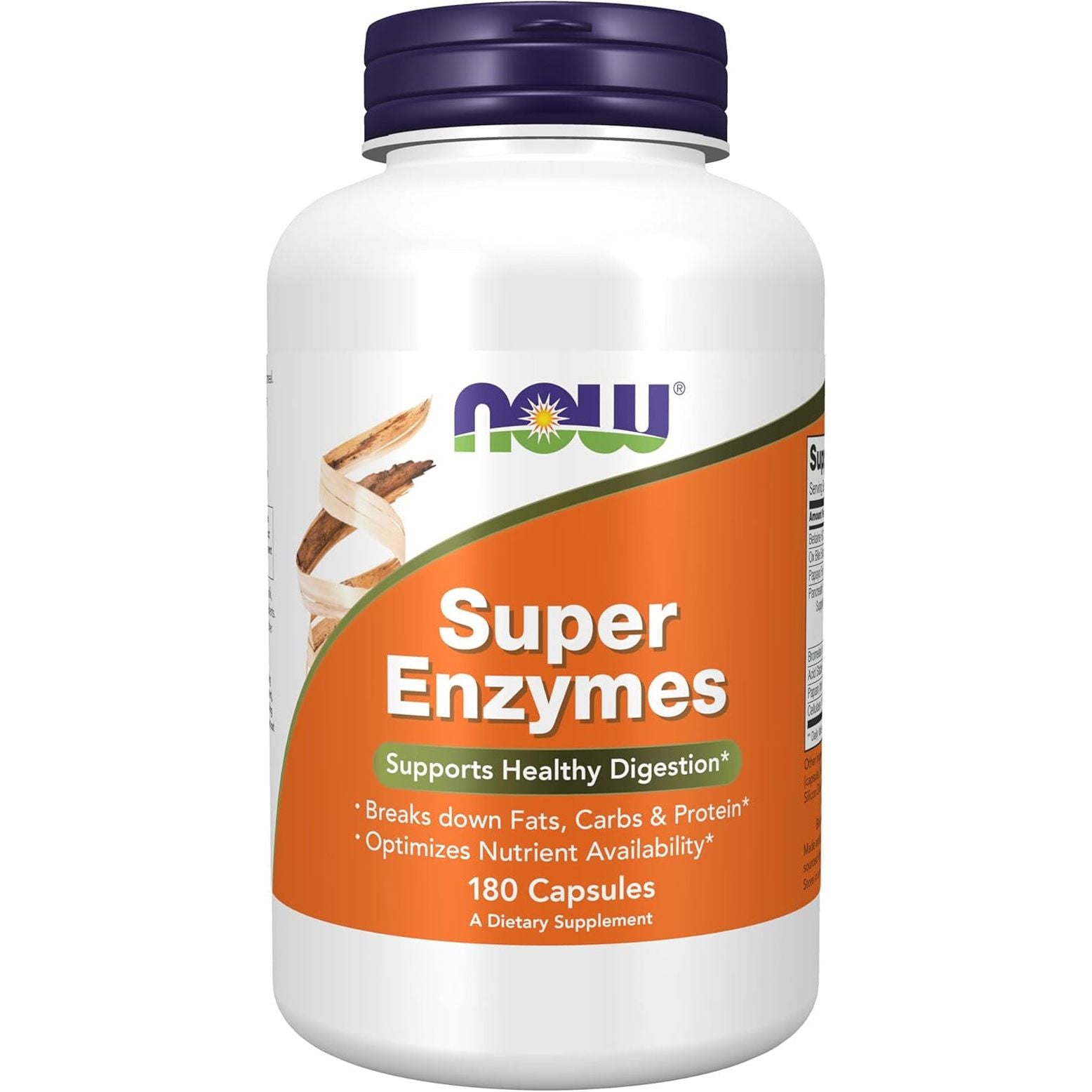 NOW Foods Supplements, Super Enzymes, Formulated with Bromelain, Ox Bile, Pancreatin and Papain,180 Capsules