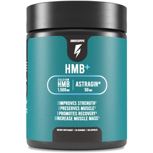 Innosupps HMB+ | 1500Mg HMB (Beta-Hydroxy Methylbutyrate) & 50Mg Astragin (120 Capsules)