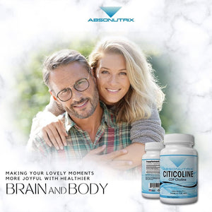 Absonutrix Citicoline CDP Choline 530Mg, Nootropic Supplement, Easy to Swallow, 120 Veg Caps, - Suppviv