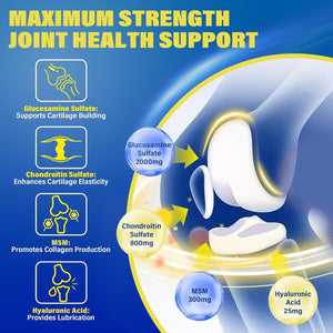 Sugar Free Glucosamine Chondroitin MSM Filled Gummies 3100Mg - Joint Support Supplement - 60Cts