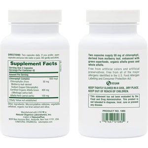 Natures plus Chlorophyll Complex - 90 Vegetarian Capsules - Nutritional Support for General Well-Being