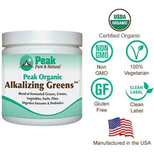 Peak Pure & Natural Peak Organic Alkalizing Greens Support Ph Balance and Alkalinity | Superfood Green Drink Powder