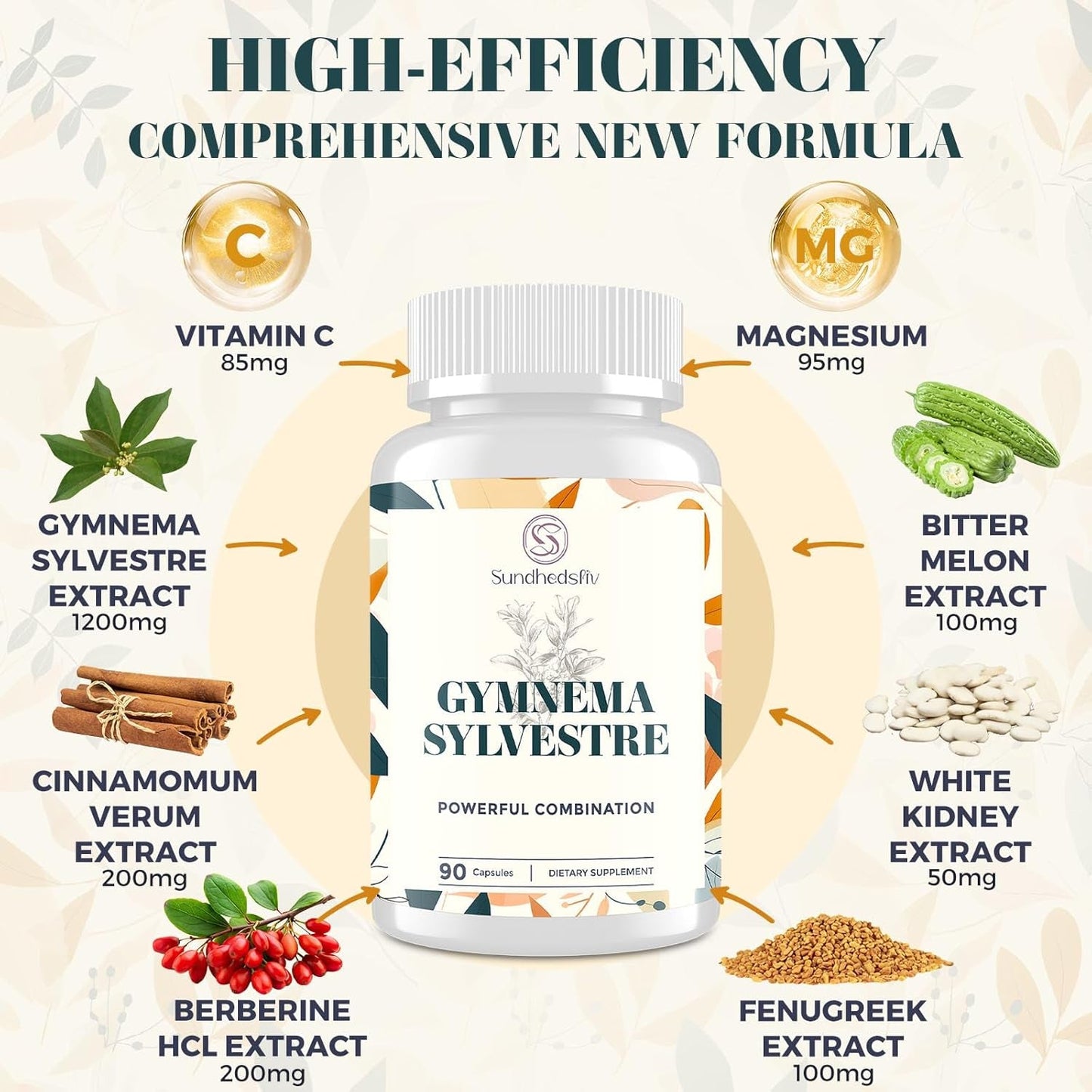 16 in 1 Blxxd Sugr Effective Gymnema Sylvestre Supplement 2100MG | 90 Vegan Capsules