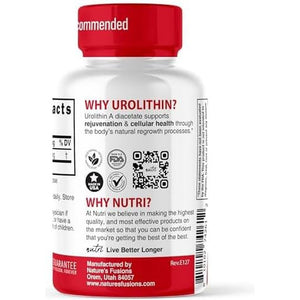 Nature'S Fusions Nutri Urolithin a Supplement 500Mg - Antioxidant, Cell Repair - 30 Capsules