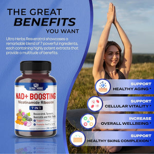 NAD+ Supplement - Support Cellular Energy, Longevity, Healthy Aging *USA Made & Tested* (90 Count)
