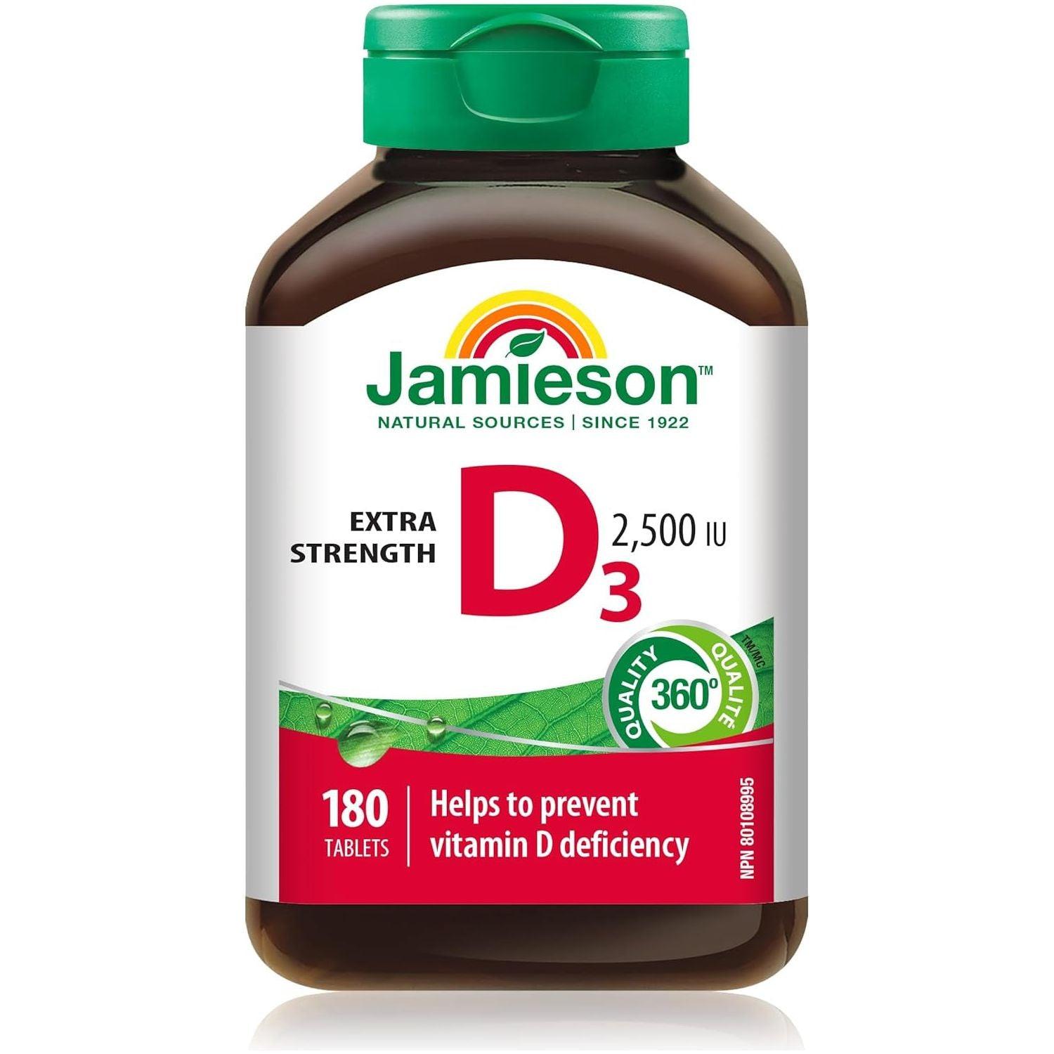 Jamieson Vitamin D Support Formula 180 Tablets.