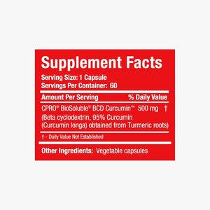 Curcuminpro Complete BCD | Natural Joint & Muscle Support | Vegan | 60 Count
