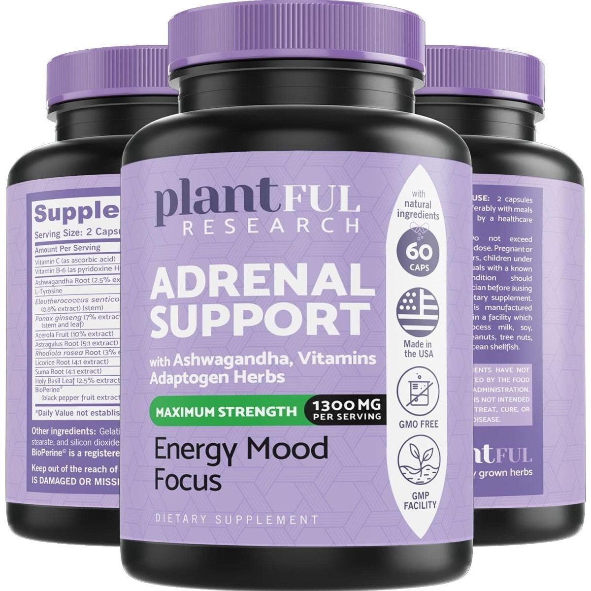 Adrenal Support & Cortisol Manager Supplement for Natural Energy, Fatigue And Mood Boost - Suppviv