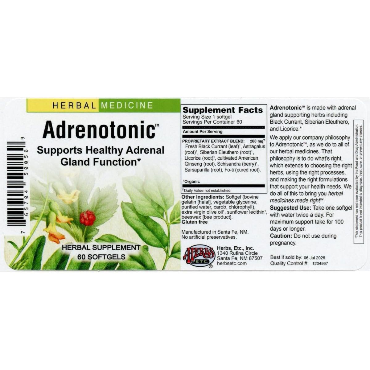 Adrenotonic Softgels 60 Count - Suppviv