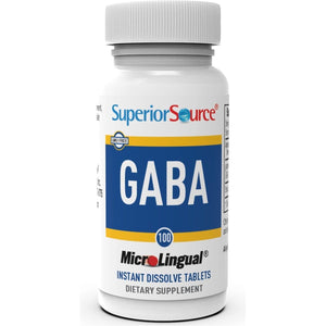 Superior Source GABA 100 Mg, Brain Health Support, Promotes a Relaxing Effect & Positive Mood, Stress & Sleep Support 100 Count