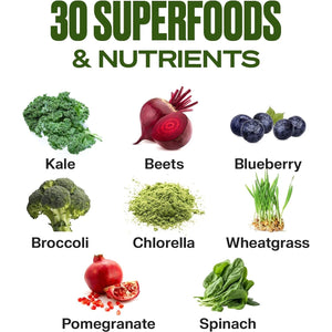 Vitahustle ONE Superfood Super Greens Powder with Prebiotics + Probiotics, Reduce Bloating, Detox, Gut Health (25 Servings)