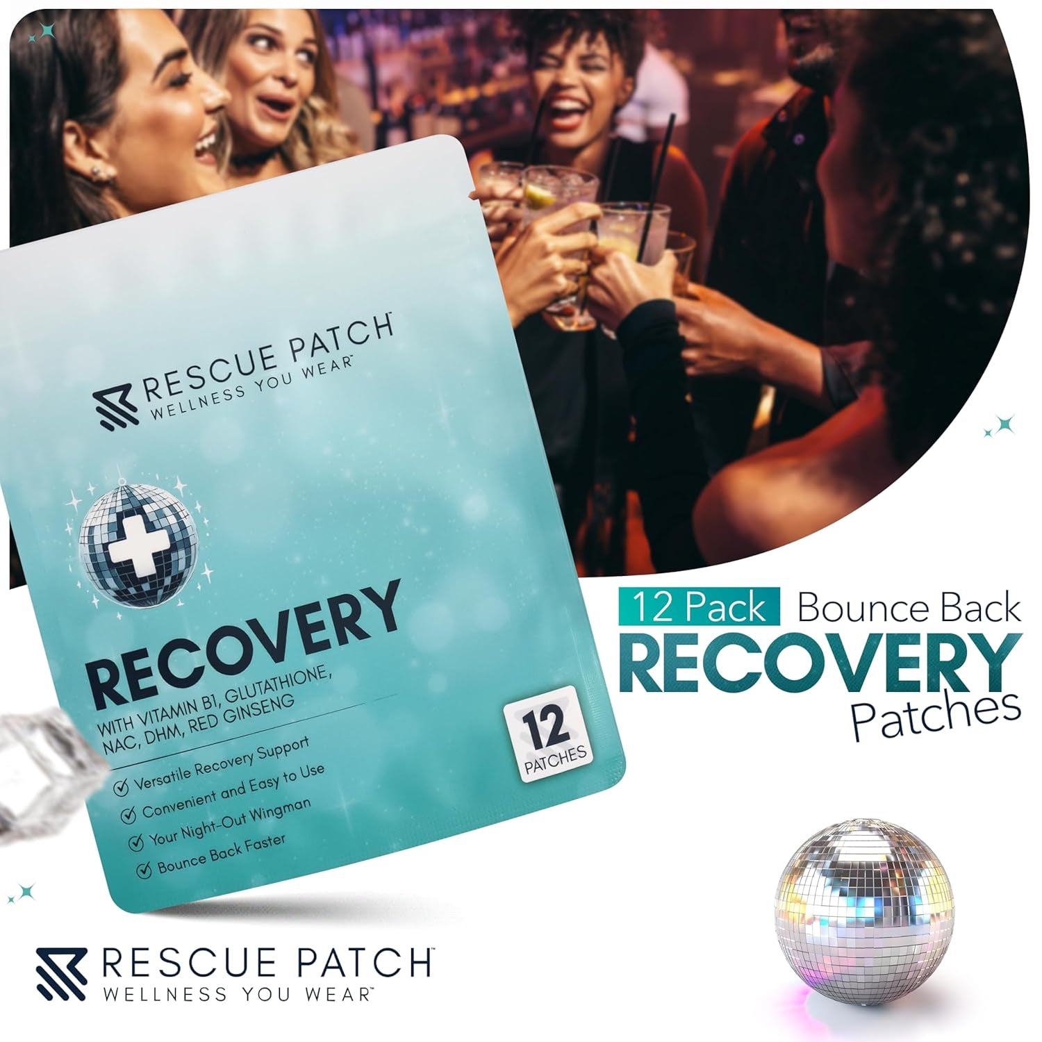Ultimate Party Recovery Kit Supplies: Premium Relief Patches (12 Count)
