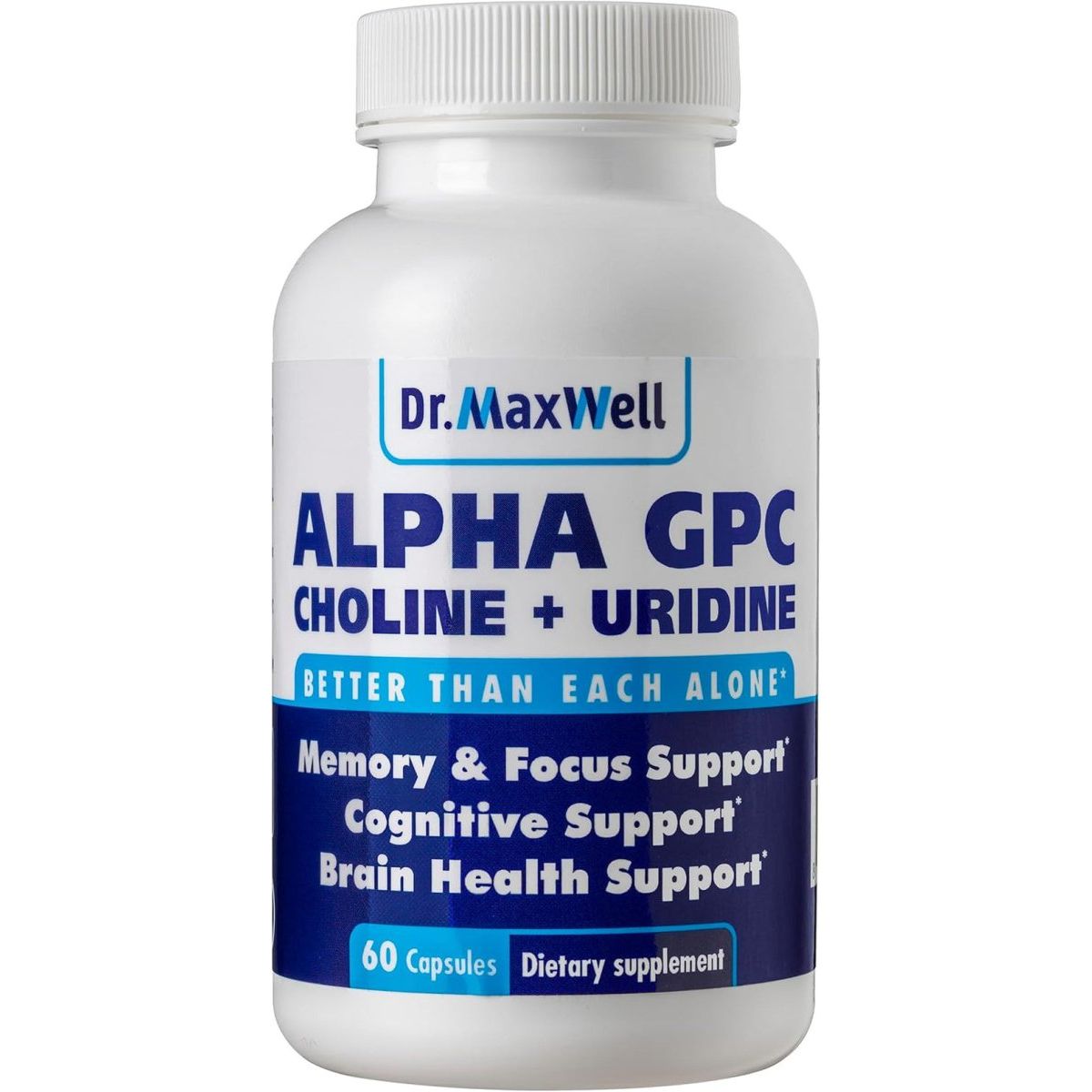 Alpha GPC 600Mg + Uridine, a Choline Enhancer. 60 Pills, Acetylcholine Precursor - Suppviv