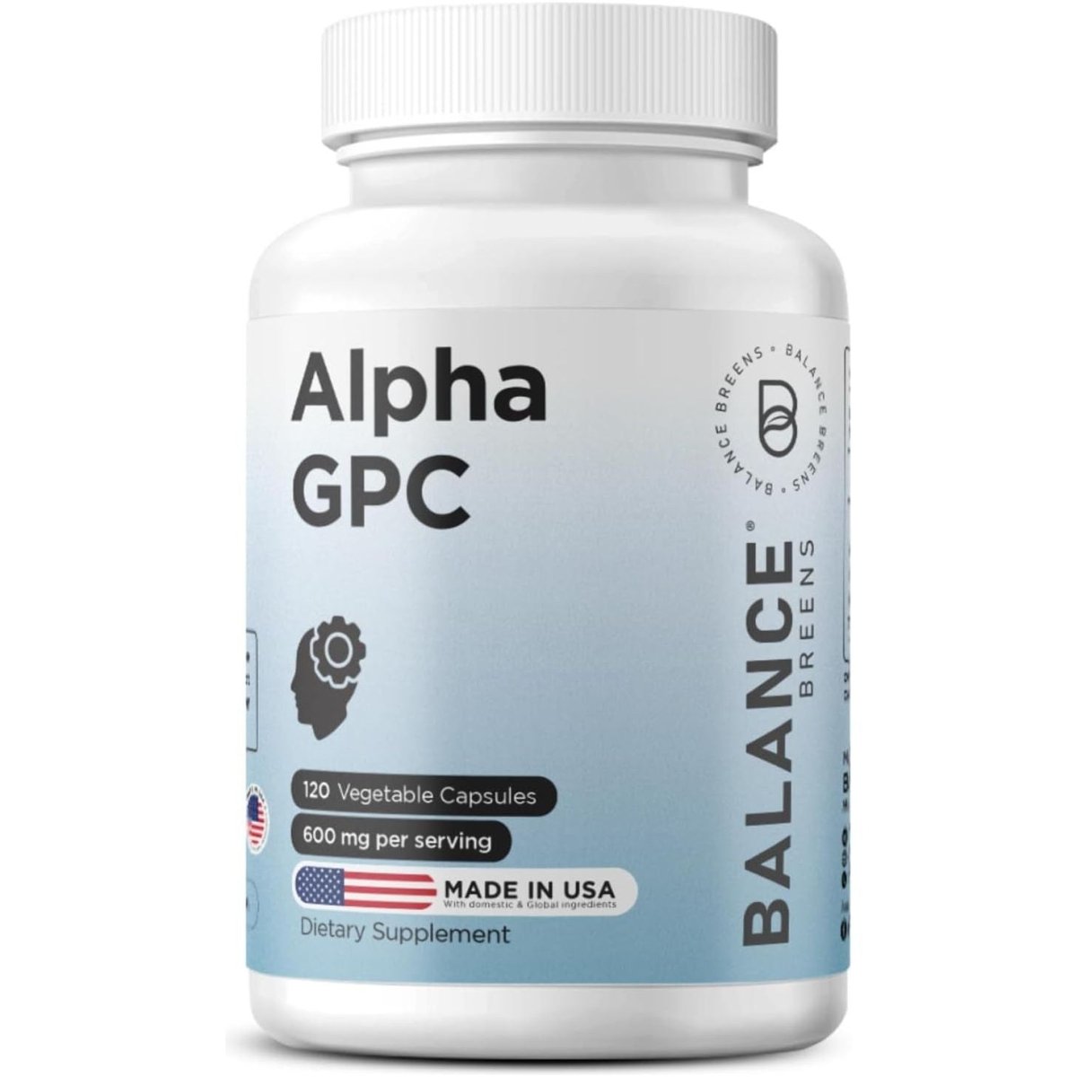 Alpha GPC Choline Supplement 600Mg – 120 Vegetable Capsules - Advanced Memory Formula, Nootropics Brain Support Supplement - Suppviv