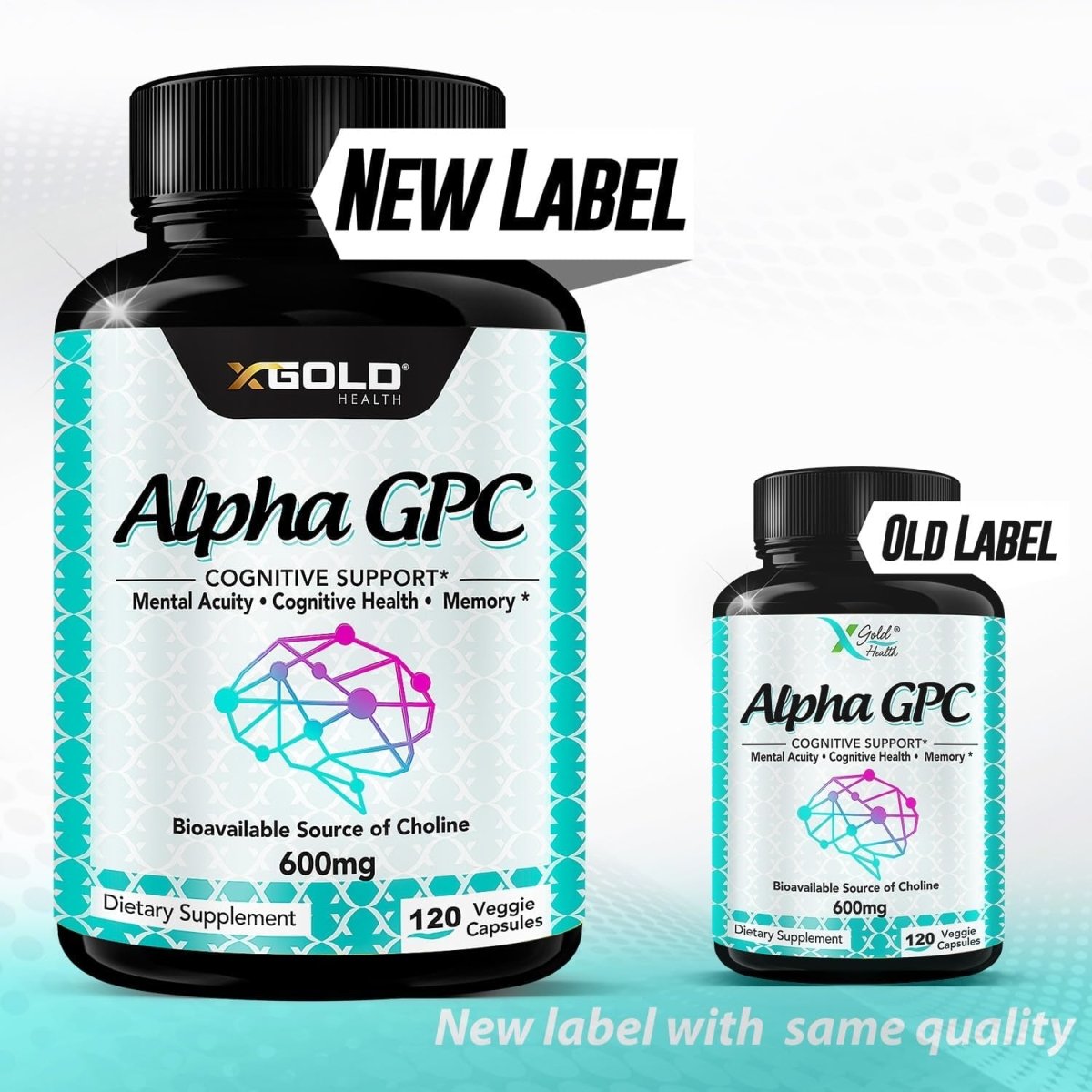 Alpha GPC Choline Supplement 600Mg, 99%+ Highly Purified, Highly Bioavailable Source of Choline,120 Veggie Capsules, - Suppviv