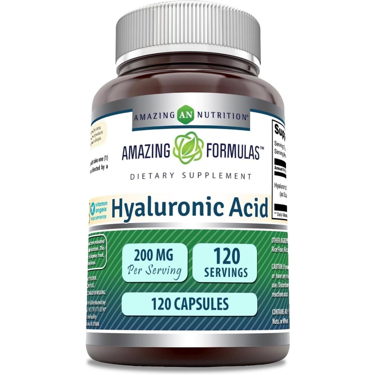 Amazing Formulas Hyaluronic Acid Supplement | 200 Mg per Serving | 120 Capsules | Non - Gmo | Gluten Free | Made in USA - Suppviv