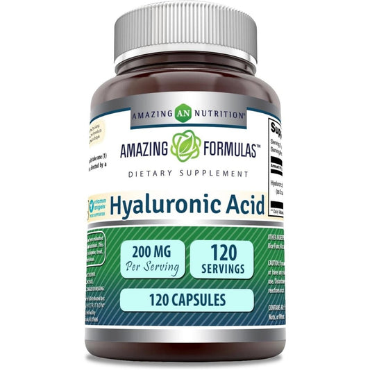 Amazing Formulas Hyaluronic Acid Supplement | 200 Mg per Serving | 120 Capsules | Non - Gmo | Gluten Free | Made in USA - Suppviv