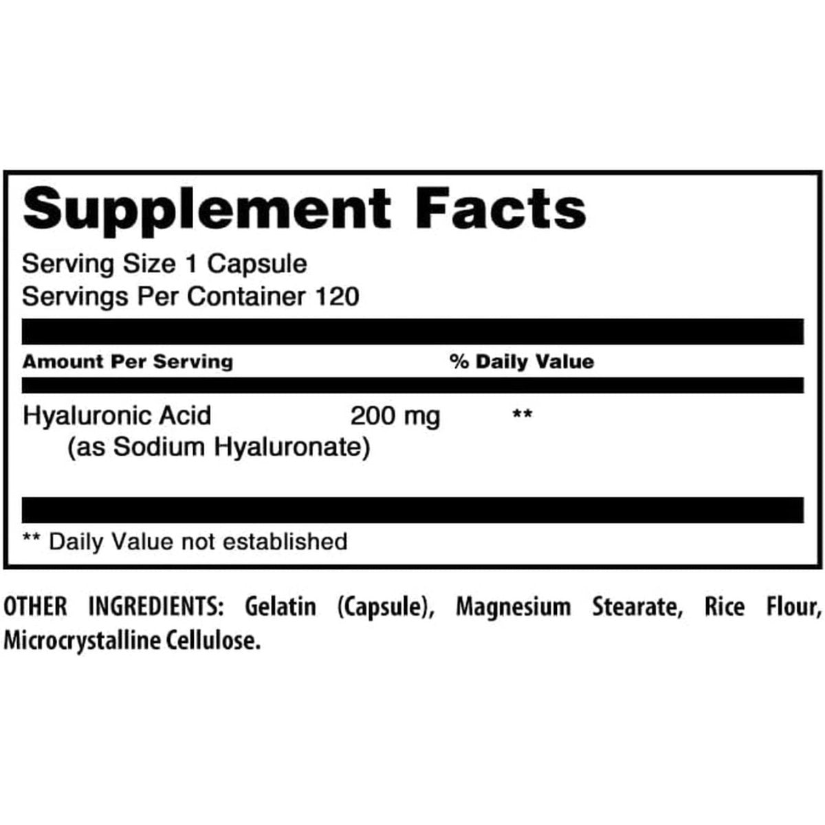 Amazing Formulas Hyaluronic Acid Supplement | 200 Mg per Serving | 120 Capsules | Non - Gmo | Gluten Free | Made in USA - Suppviv