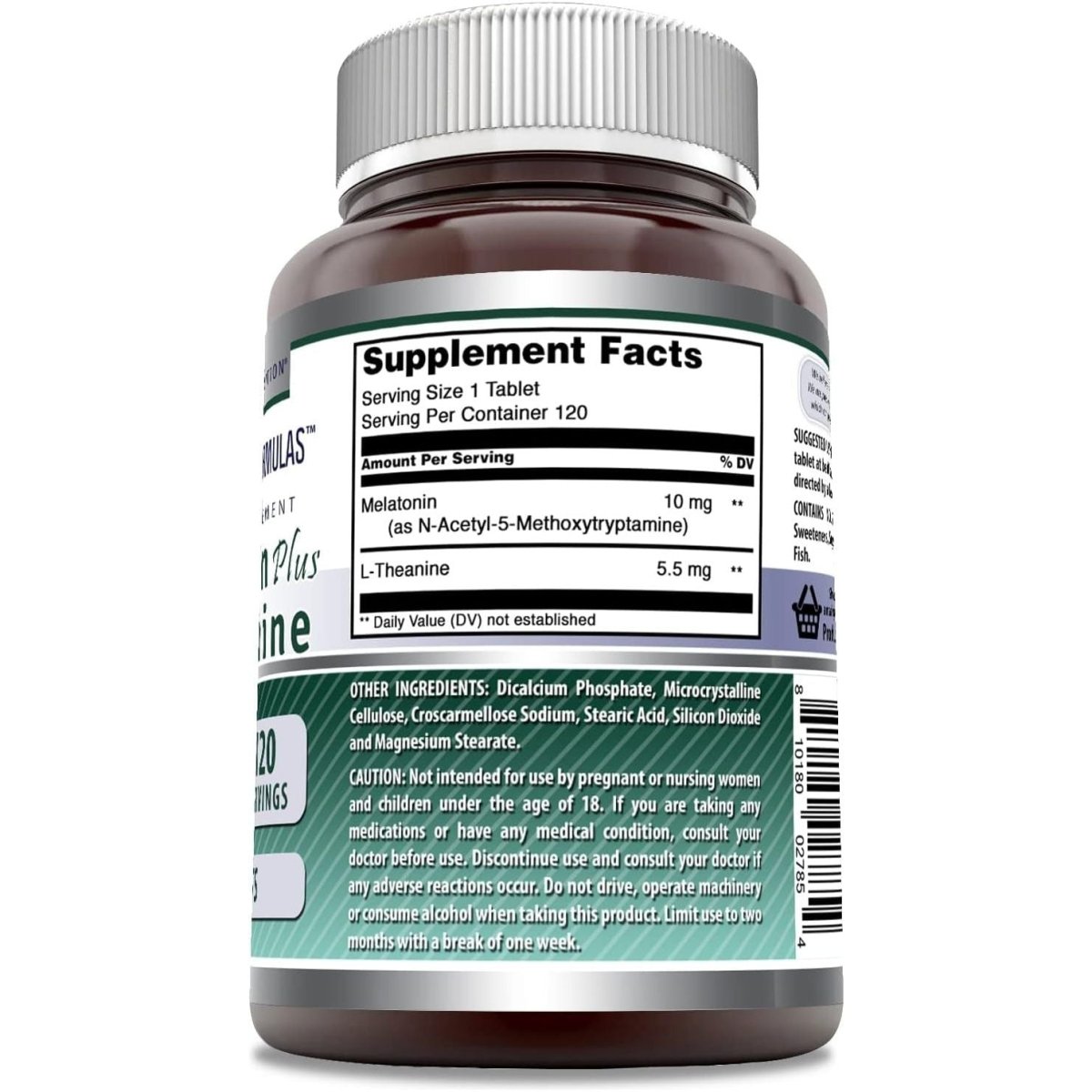 Amazing Formulas Melatonin plus L - Theanine Supplement - 120 Tablets - Suppviv