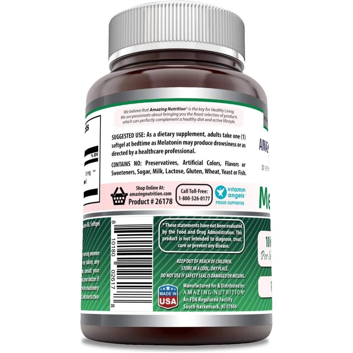 Amazing Formulas Melatonin Supplement - 120 Softgels - Suppviv