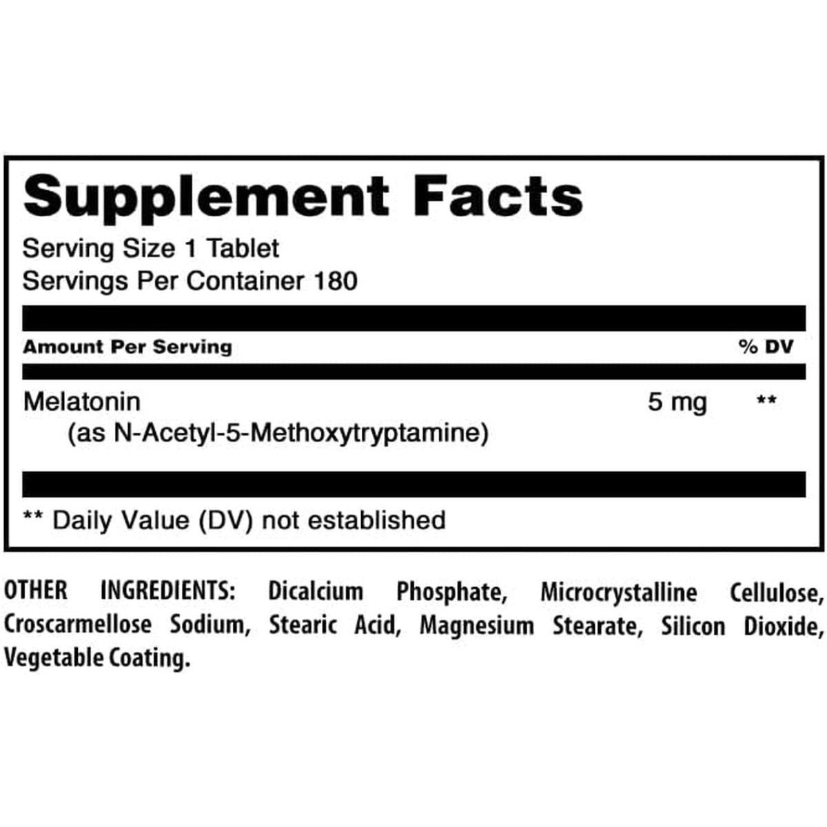 Amazing Formulas Melatonin Supplement - 5 Mg | 180 Tablets - Suppviv