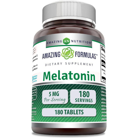 Amazing Formulas Melatonin Supplement - 5 Mg | 180 Tablets - Suppviv