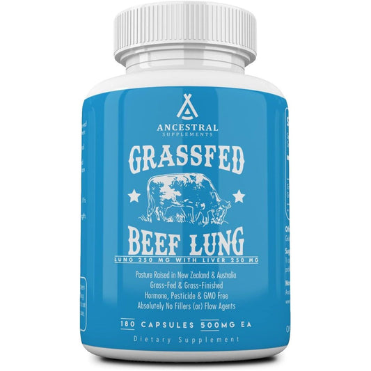 Ancestral Supplements Grass Fed Beef Lung Supplement 180 Capsules - Suppviv
