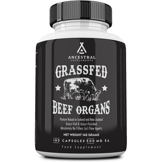 Ancestral Supplements Grass Fed Beef Organ Supplement, Supports Whole Body Wellness 180 Capsules - Suppviv