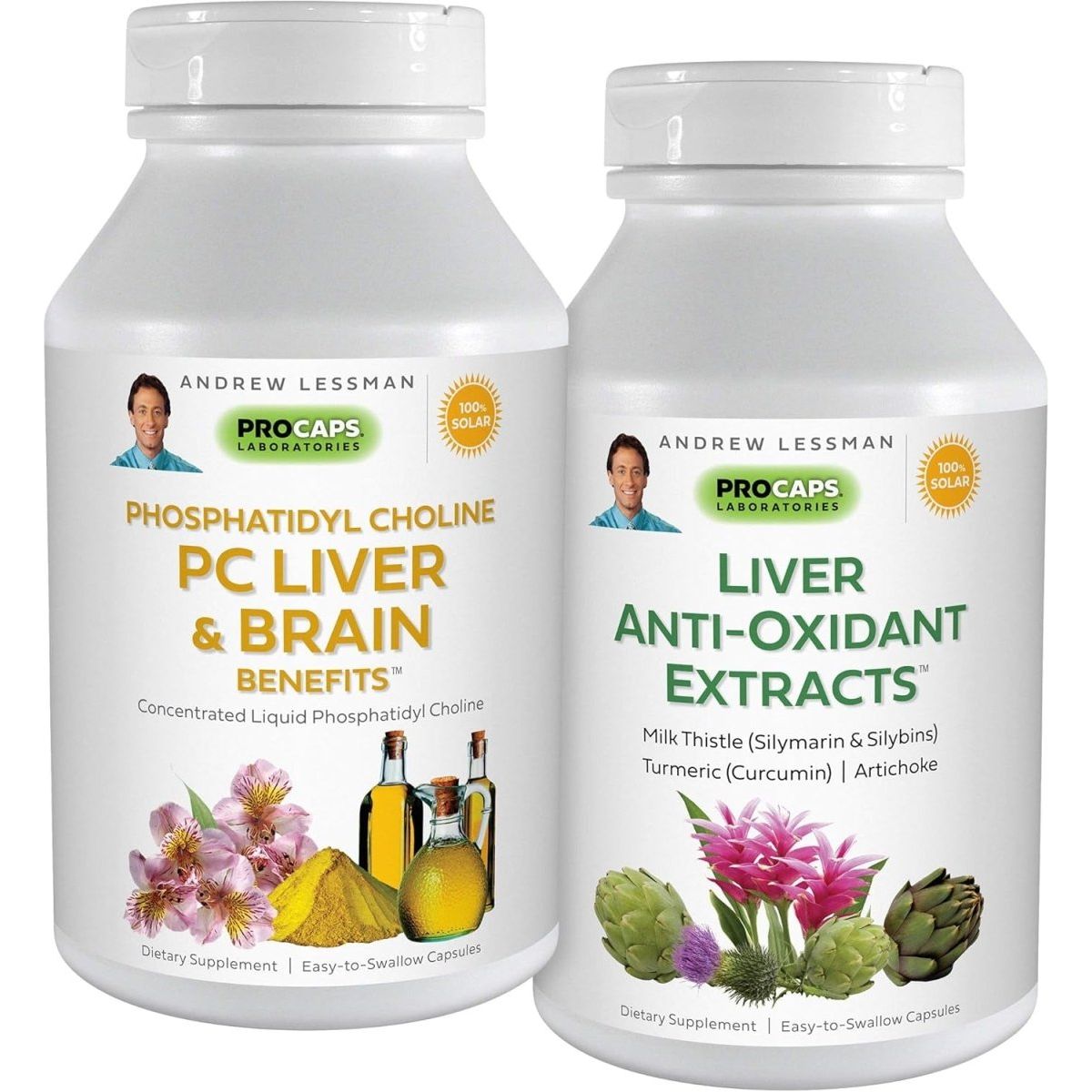 Andrew Lessman PC Liver & Brain Benefits + Liver Anti - Oxidant Extracts Kit: 600 Capsules - Suppviv