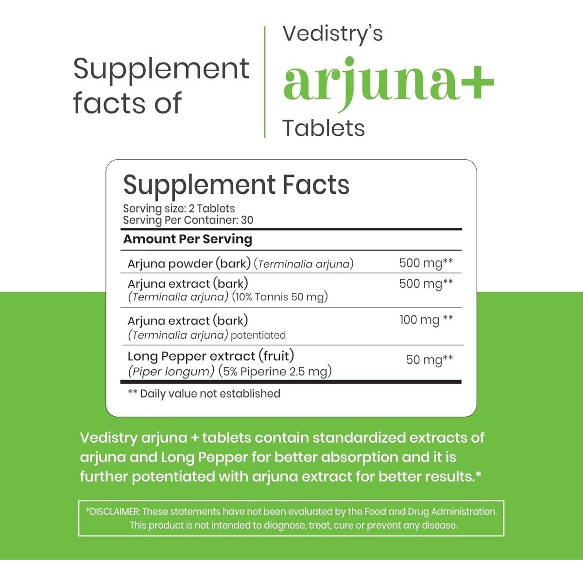 Arjuna+ Tablets 1100 Mg with Arjuna & Long Pepper Extract 60 Tablets - Suppviv