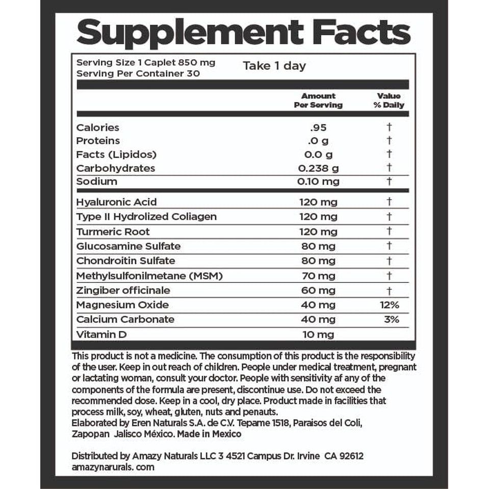 Artix 30 Caplets 850 Mg Hydrolyzed Collagen Type II - Suppviv