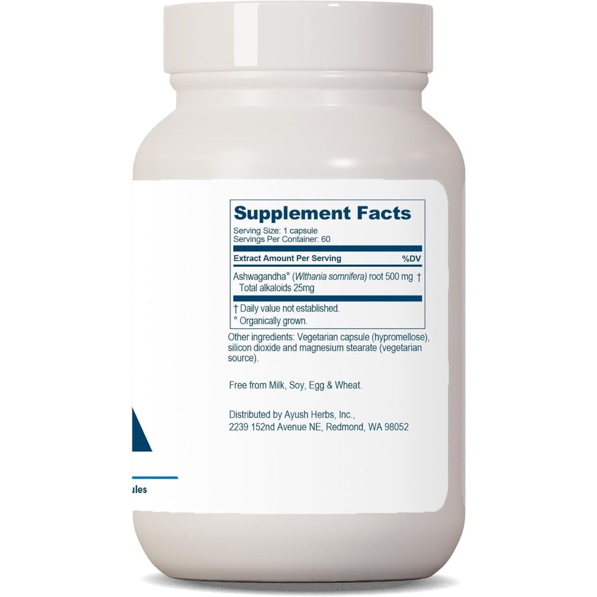 Ayush Herbs Ashwagandha Supplement, 500 Mg Ashwagandha Root Powder Extract 60 Capsules - Suppviv