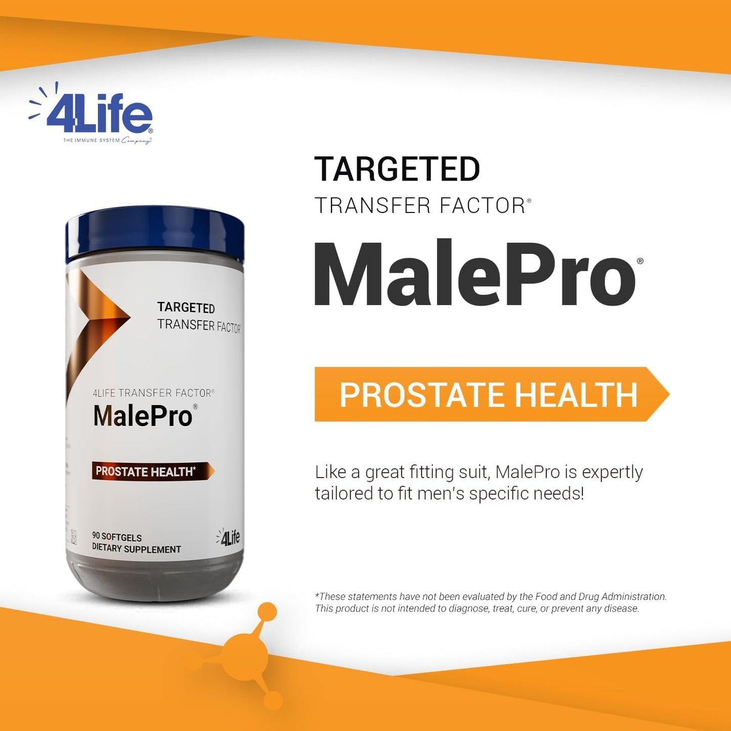 4Life Transfer Factor Malepro - Supports Healthy Prostate, and Urinary Tract Health - 90 Softgels