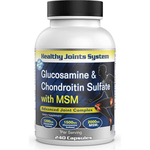 Healthy Joint System Glucosamine Chondroitin MSM Supplement for Joint & Bone Health - 240 Capsules