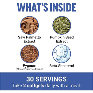 Force Factor Prostate Saw Palmetto and Beta Sitosterol Supplement for Men, Bladder Control, Reduce Nighttime Urination, 60 Softgels